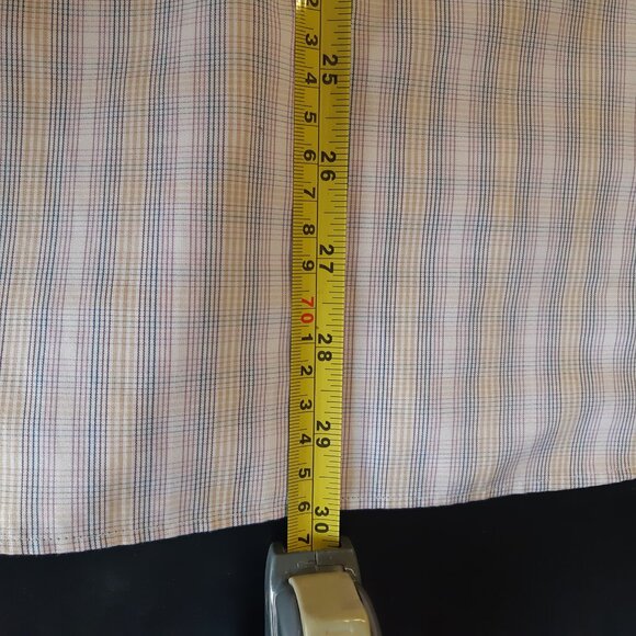 ENRO SZ M Plaid SS Men's Button Down Shirt 100% Cotton Poplin Non-Iron - Picture 11 of 11